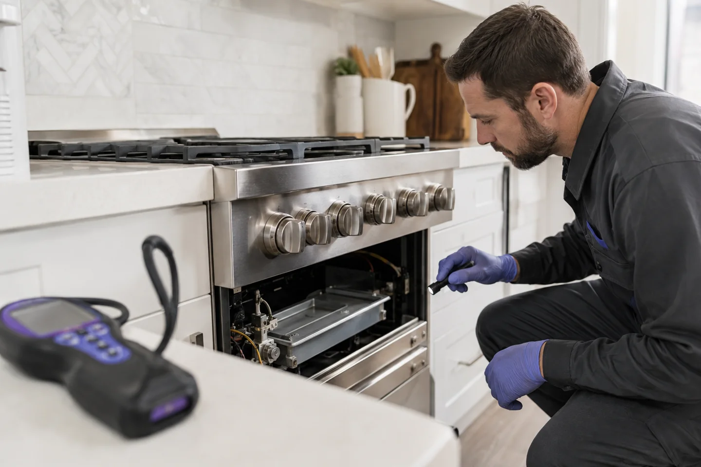 Toronto gas range and cooktop repair requiring verified gas credentials