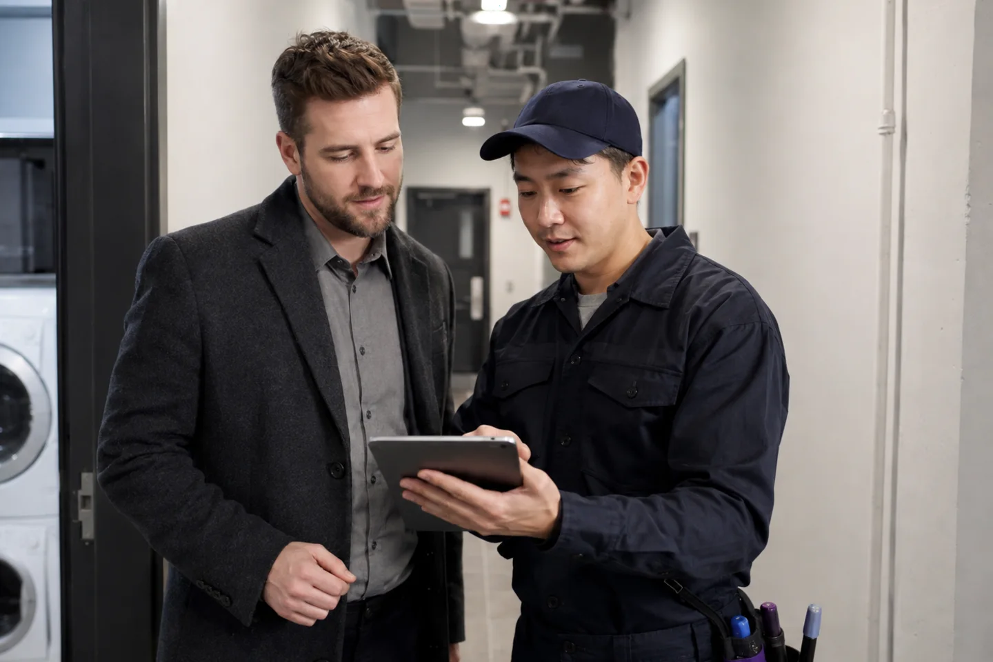 Toronto property-manager appliance repair requests with unit and authorization records